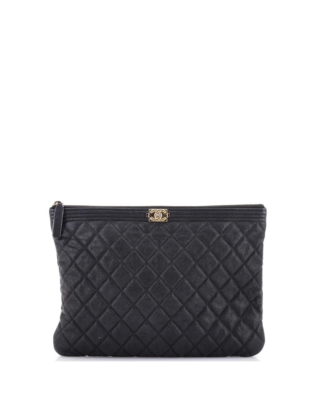 Chanel Boy O Case Clutch Quilted Caviar #296459C81B